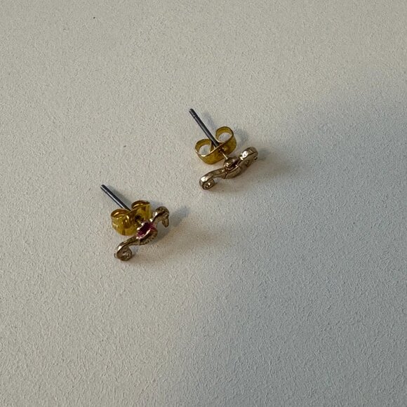 Vintage nautical stud earrings - Seahorses - Picture 2 of 2